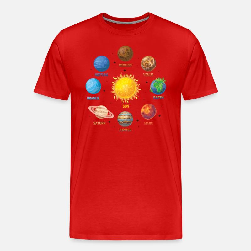Planeten Sonnensystem - Männer Premium Bio T-Shirt - Rot