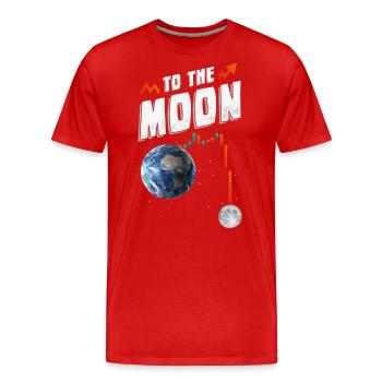 Vers la Lune, Crypto Crash, Traders boursiers - T-shirt bio Premium Homme - rouge - Devant - Damien (186cm)