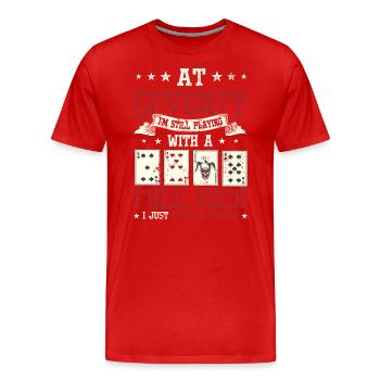 Mit siebzig Spielen, 70. Geburtstag - Männer Premium Bio T-Shirt - Rot - Vorne - Damien (186cm)