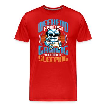 Jeu de prédiction de week-end avec une chance. - T-shirt bio Premium Homme - rouge - Devant - Damien (186cm)