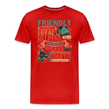 Scout Charaktereigenschaften Scouting - Männer Premium Bio T-Shirt - Rot - Vorne - Damien (186cm)