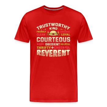 Scout Charaktereigenschaften Scouting - Männer Premium Bio T-Shirt - Rot - Vorne - Damien (186cm)