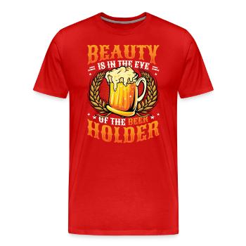 Funny beer drinker - Men's Premium Organic T-Shirt - red - Front - Damien (186cm)