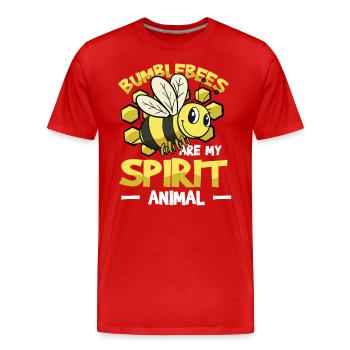 Les bourdons sont mon animal spirituel Bumblebee - T-shirt bio Premium Homme - rouge - Devant - Damien (186cm)