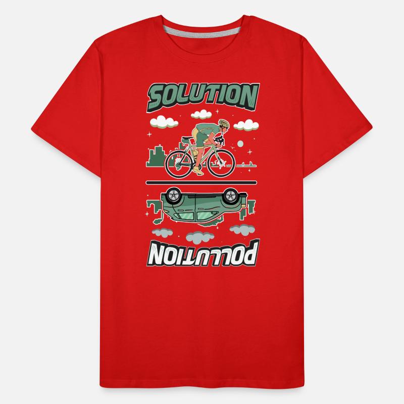 Polution Solution Umweltschutz Radfahren Männer Premium Bio T-Shirt