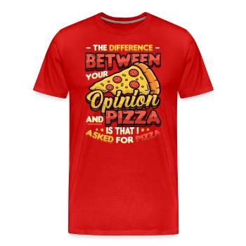 J’ai demandé une pizza. - T-shirt bio Premium Homme - rouge - Devant - Damien (186cm)