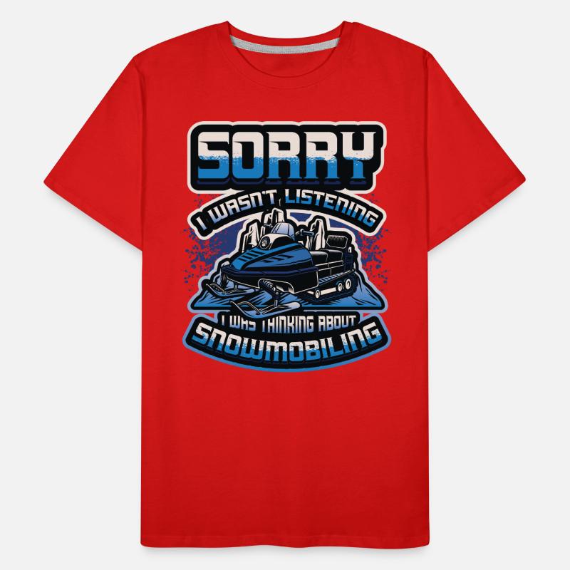 Thinking about snowmobiling, snowmobiles. Men's Premium Organic T-Shirt