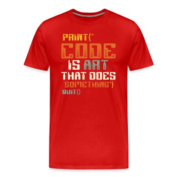 Code Ist Eine Kunst, Die Etwas Tut, Programmierung - Männer Premium Bio T-Shirt - Rot - Vorne - Damien (186cm)