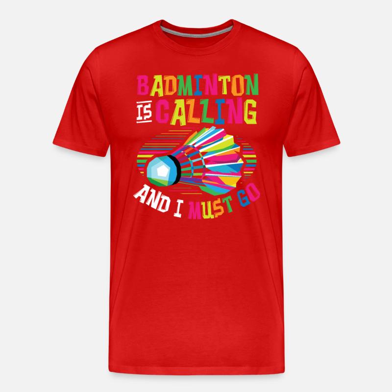 Badminton Ruft Badminton - Männer Premium Bio T-Shirt - Rot
