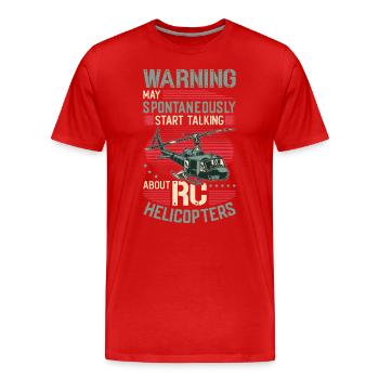 Warning, can spontaneously start talking about rc. - Men's Premium Organic T-Shirt - red - Front - Damien (186cm)