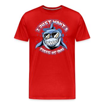 Je veux juste un morceau de toi, requin - T-shirt bio Premium Homme - rouge - Devant - Damien (186cm)