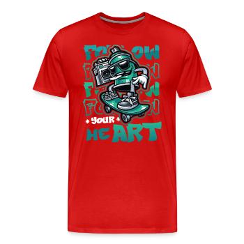 Suivez Yout Heart Ghetto Graffiti Sprayer - T-shirt bio Premium Homme - rouge - Devant - Damien (186cm)