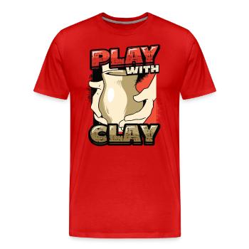 Spielen Mit Töpferwaren Aus Ton - Männer Premium Bio T-Shirt - Rot - Vorne - Damien (186cm)