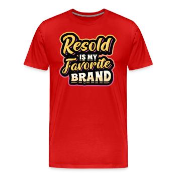 Resold Is My Favorite Brand Flohmarkt Thrifting - Männer Premium Bio T-Shirt - Rot - Vorne - Damien (186cm)