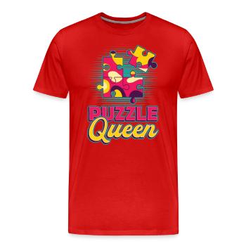 Puzzle Queen, puzzle game - Men's Premium Organic T-Shirt - red - Front - Damien (186cm)