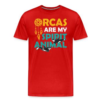 L’orque est mon âme animale, baleine, orque. - T-shirt bio Premium Homme - rouge - Devant - Damien (186cm)