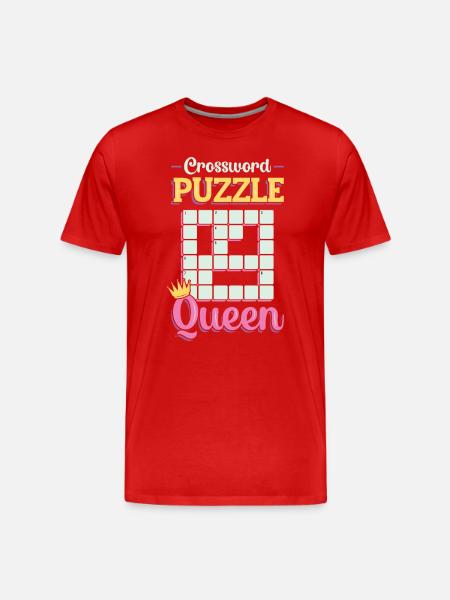 Krydsord Dronning Krydsord Puslespil - Herre Premium T-shirt økologisk - rød