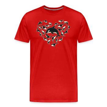 Amoureux des baleines, orque.. - T-shirt bio Premium Homme - rouge - Devant - Damien (186cm)