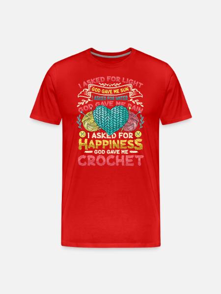 Crochet Lucky Yarns - Men's Premium Organic T-Shirt - red
