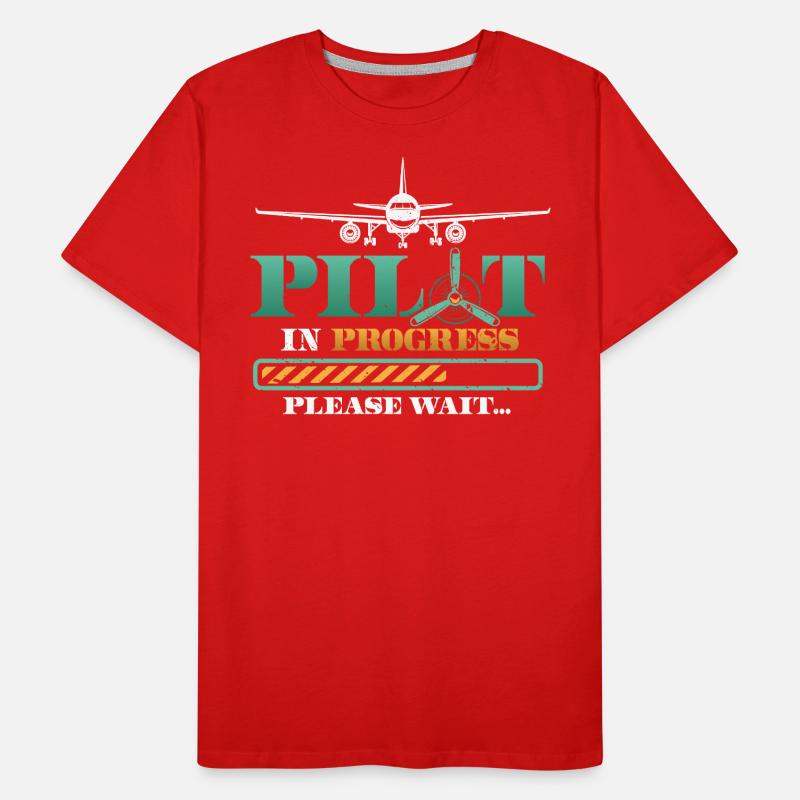 Pilot In Arbeit, Bitte Warten, Flugzeugtraining Männer Premium Bio T-Shirt