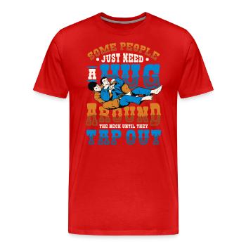 Umarmung Um Den Hals, Jiu Jitsu - Männer Premium Bio T-Shirt - Rot - Vorne - Damien (186cm)
