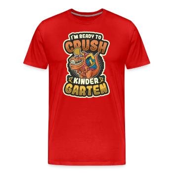 Ich Bin Bereit, Das Monster Vom 1. Tag. - Männer Premium Bio T-Shirt - Rot - Vorne - Damien (186cm)