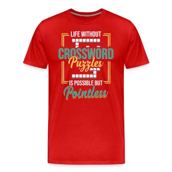 Amateurs de mots croisés, Mots croisés - T-shirt bio Premium Homme - rouge - Devant - Damien (186cm)