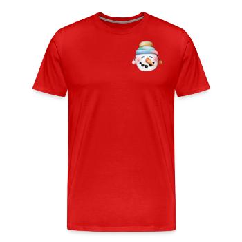 Poche poitrine de bonhomme de neige - T-shirt bio Premium Homme - rouge - Devant - Damien (186cm)