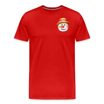 Bonhomme de neige Vintage Hiver - T-shirt bio Premium Homme - rouge - Devant - Damien (186cm)