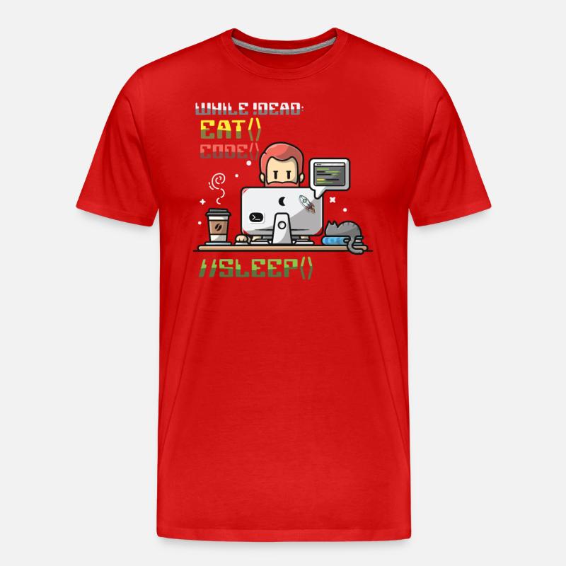 Programmierer,Computerprogrammierer,Witz - Männer Premium Bio T-Shirt - Rot