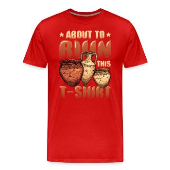 Argile de poterie en ruine - T-shirt bio Premium Homme - rouge - Devant - Damien (186cm)