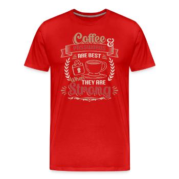 Café, mot de passe - T-shirt bio Premium Homme - rouge - Devant - Damien (186cm)
