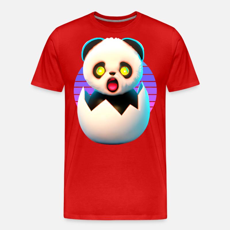 Willkommen im Leben Panda - Männer Premium Bio T-Shirt - Rot