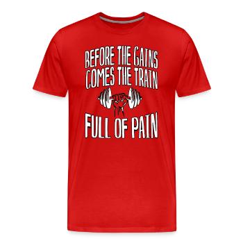 der perfekte Begleiter für jede Sporteinheit - Männer Premium Bio T-Shirt - Rot - Vorne - Damien (186cm)