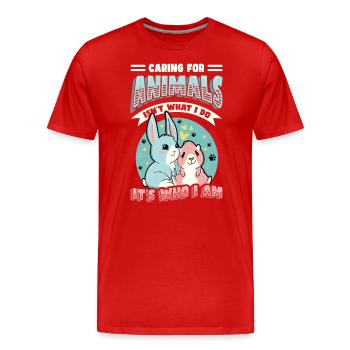 Prendre soin des animaux - refuge pour animaux, amoureux des animaux - T-shirt bio Premium Homme - rouge - Devant - Damien (186cm)