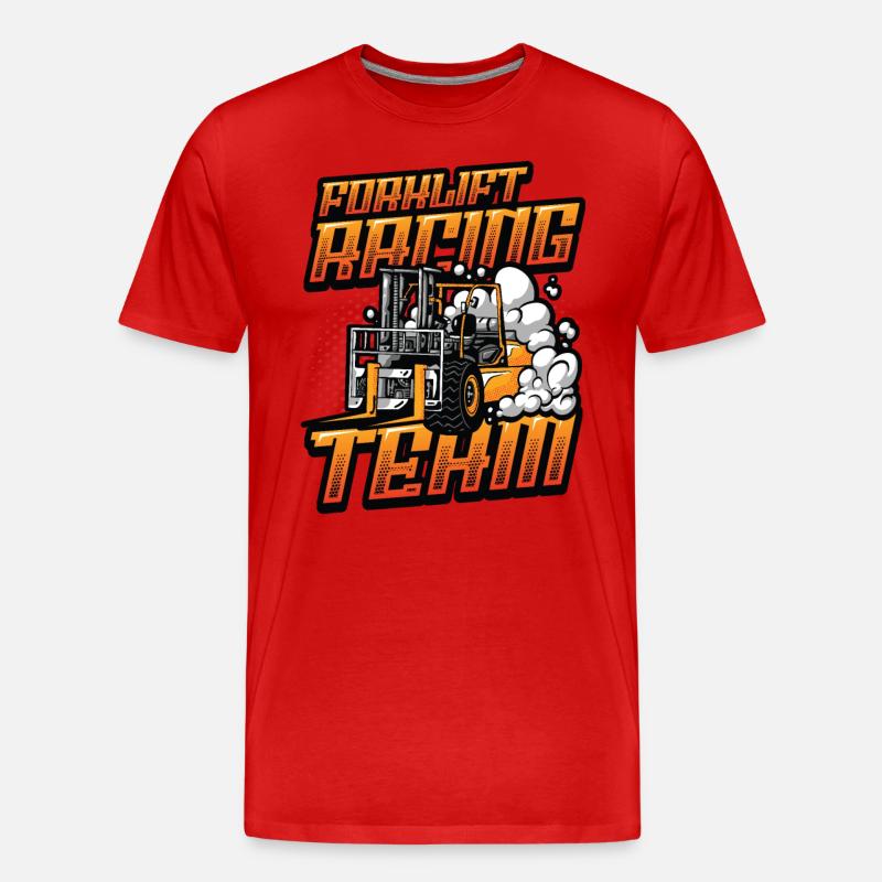 Gabelstapler-Rennteam - Männer Premium Bio T-Shirt - Rot