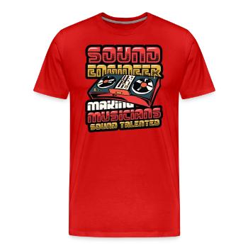Drôle d’ingénieur du son et d’ingénieur du son - T-shirt bio Premium Homme - rouge - Devant - Damien (186cm)