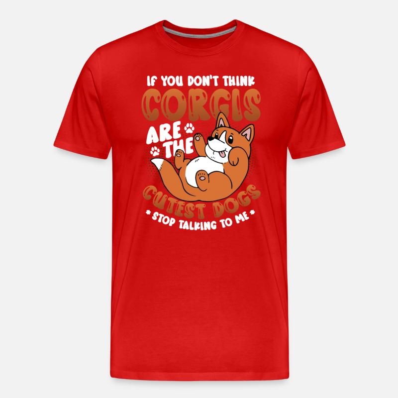 Niedlicher Corgi - Männer Premium Bio T-Shirt - Rot