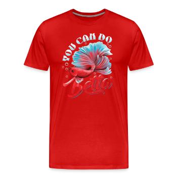 Détention de poisson betta - T-shirt bio Premium Homme - rouge - Devant - Damien (186cm)