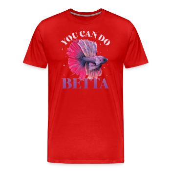 Garder le poisson betta - T-shirt bio Premium Homme - rouge - Devant - Damien (186cm)