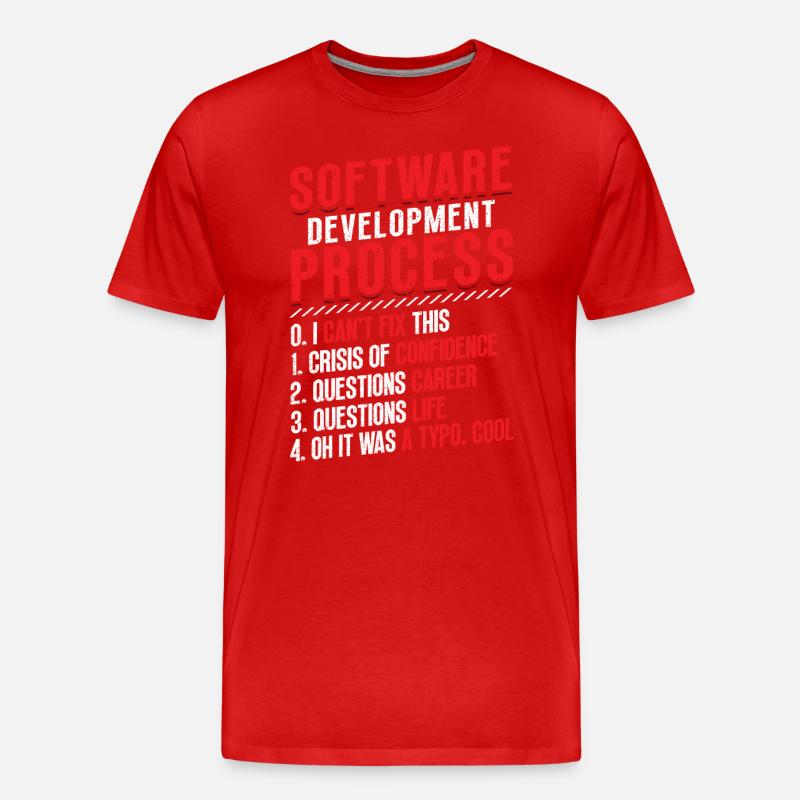 Software-Entwicklungsprozess, Programmierung - Männer Premium Bio T-Shirt - Rot