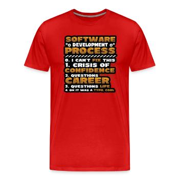 Software-Entwicklungsprozess, Programmierung - Männer Premium Bio T-Shirt - Rot - Vorne - Damien (186cm)