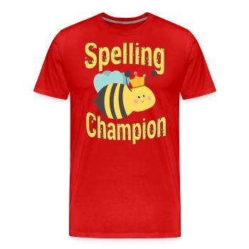 Spelling competition champion - Men's Premium Organic T-Shirt - red - Front - Damien (186cm)