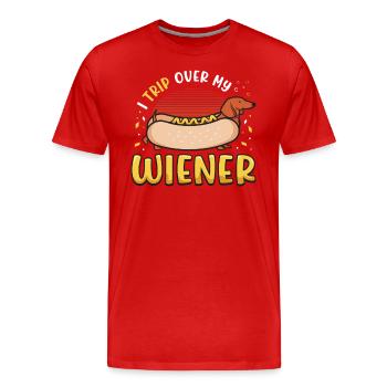 Je tombe sur mon chien viennois - T-shirt bio Premium Homme - rouge - Devant - Damien (186cm)