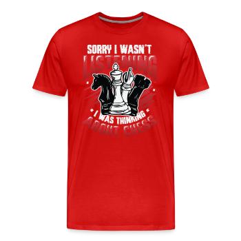 Désolé de ne pas avoir écouté - T-shirt bio Premium Homme - rouge - Devant - Damien (186cm)
