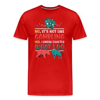 Bourse, Investisseur, Trader - T-shirt bio Premium Homme - rouge - Devant - Damien (186cm)