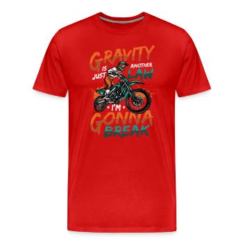 Gravity, another law - Men's Premium Organic T-Shirt - red - Front - Damien (186cm)