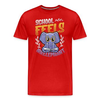 L’école se sent Irrelephant, anti-école - T-shirt bio Premium Homme - rouge - Devant - Damien (186cm)