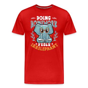 Hausaufgaben machen, fühlt sich nicht gut an - Männer Premium Bio T-Shirt - Rot - Vorne - Damien (186cm)