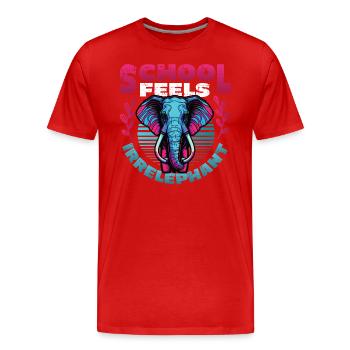 L’école se sent Irrelephant, anti-école - T-shirt bio Premium Homme - rouge - Devant - Damien (186cm)